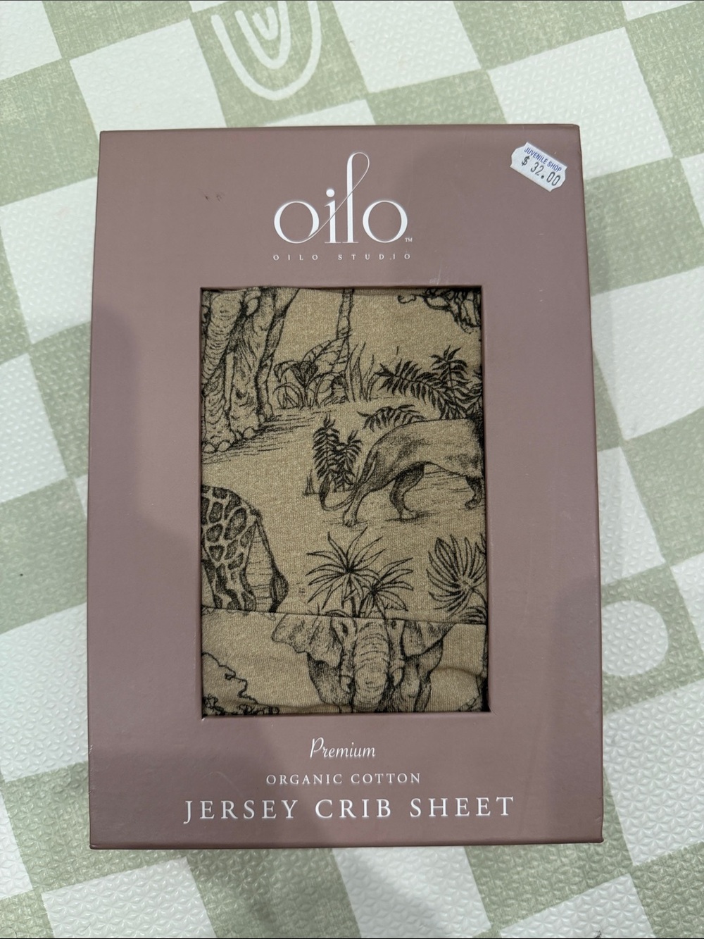 Oilo Studio brown and black Jersey Crib Sheet - Organic Cotton